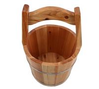 CORHAD Handmade Wooden Sauna Bucket with Leakproof Design and Portable Feature, Rustic Hot Tub Barrel for Camping and Hiking Outdoor Activities, Elegant Wood Water Bucket