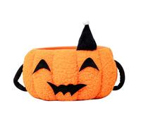 CORHAD Handwoven Cotton Rope Basket with Handles Mini Pumpkin Storage Organizer for Halloween Candy and Desktop Compact Portable Woven Basket for Household Use