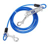 CORHAD Heavy Duty Dog Tie Out Cable with Swivel Lockable Hook and Shock Absorbing Spring Rope for Small to Dogs Outdoor Hiking Tensioner