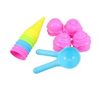 CORHAD Ice Cream Cone Sand Mold Plastic Beach for Creative Seaside Play Sandpit Outdoor Indoor Use with Bright Colors and Scoop