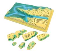 CORHAD Interactive Contours Line Map Model for Geography Lessons, 3D Plastic Terrain Map Educational Topographic Model for Junior High School Classroom and Homeschool Use