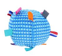 CORHAD Interactive Squeaky Dog Plush Ball with Bell Chew for Small Medium Large Dogs Oral Cleaning Teether for Indoor Outdoor Play Blue Stimulating Sensory Pet