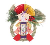 CORHAD Japanese Style Straw Wreath Hanging Decoration for Wall and Door Japanese Craft Ornament Pendant for Home Office Restaurant Easy to Hang with Wealth Blessing Decor