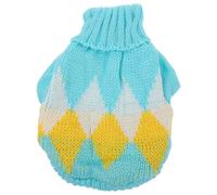 CORHAD Kitten Sweaters and Dog Sweater Dress Knitted Cotton Blend Blue White Yellow S Warm Winter Clothes for Cats and Small Dogs Holiday Season Apparel