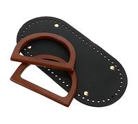 CORHAD Knitting Bag Handles and Pu Bottom Pad Mat Set for DIY Handbag Making, Crochet Bag Carrier Accessories Sturdy Pu Base, Suitable for Handmade Purse Craft