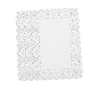 CORHAD Lace Doilies Cake Paper Mat Disposable Rectangle Paper Placemat 170 Sheets Protects Surfaces in White for Wedding and Anniversary Table Decoration