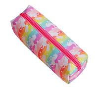 CORHAD Large Capacity Unicorn Pencil Bag for Students Portable Cartoon Pen Case with Rainbow Colors Zippered Stationery Organizer for School Office and Artistic Activities