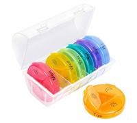 CORHAD Lightweight Travel Pill Box with 21 Compartments Plastic Dispenser for Outdoor Use, Practical Weekly Medicine Organiser Suitable for Elders