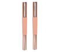 CORHAD Lip Makeup Silicone Wooden with Dual-ended 2pcs Handle Brush Cap, Portable Mini Tool for Application, Travel-friendly Use Lipstick and Concealer for Sensitive Skin
