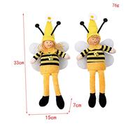 CORHAD Lovely Bee Doll Wings Decorative Stuffed Toy for Boys and Girls 30cm Height Creative Knitted Bee Plaything for Nursery Decor Holiday Display