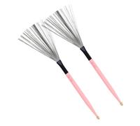 CORHAD Maple Wood Drum Brushes Double-ended Wire Drumstick Pair for Jazz Drums Accessories for Percussion Practice