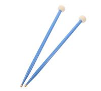 CORHAD Maple Wood Drumsticks with Soft Felt Heads, Double-ended Dualhead Design for Percussion Instruments and Drum Kits, Suitable for Practice and Performance, Blue Colour