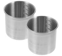 CORHAD Measuring Cups Convenient Design 2pcs Stainless Steel with Easy-to-Read Markings 250ml Capacity Each Sturdy Metal Rice Measurement Cups for Baking and Cooking