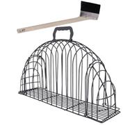 CORHAD Metal Cat Bathing Cage with Brush for Home Use and Shop Use Black Sturdy Cat Grooming Bath Cage with Hollow Design and Protection