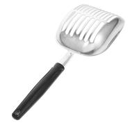 CORHAD Metal Cat Litter Scoop Large Pet Cleaning Shovel with Comfortable Handle for Easy Waste Removal Suitable for All Litter Types Black