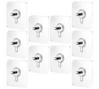 CORHAD Metal Hooks Non-Trace Kitchen Sticker Heavy Duty Self-Adhesive Hooks 10pcs with Acrylic Pads Multi-Functional for Picture Frame and Clothes for Kitchen and White Wall