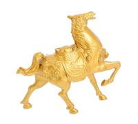 CORHAD Metal Horse Statue for Home Decor with Stable Base Standing Zodiac Horse Figurine Blending Traditional Chinese Wealth Symbol and Modern Design Metal Ornament for Office and Living