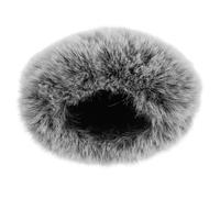 CORHAD Mic Cover Wind Screen with Artificial Fur and Detachable Design 13X9.5X4Cm Grey Furry Microphone Windshield Shield for Outdoor Use