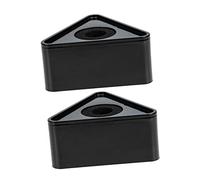 CORHAD Mic Logo Flag Stand 2pcs Triangle Abs Portable Microphone Logo Station for Interview Reporters Black