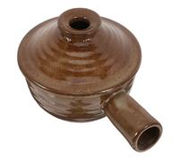 CORHAD Microwave Cooking Pots Casserole with Lid, Earthenware Stew Pot in Crude Pottery, Single Handle Design, Easy to Clean, for Soup, Home Kitchen Cookware