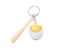 CORHAD Mini Baseball Pendant Keychain with Wooden Bat Sports Bag Hanging Decoration for Car Backpack Accessory Stylish Souvenir Gift