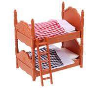 CORHAD Mini Double Bunk Beds for Dollhouse, Simulation Miniature Bed Furniture with Mattress Included, Suitable for Dollhouse Bedroom Accessories and Pretend Play