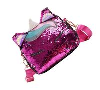 CORHAD Mini Unicorn Ear Shaped Pu Leather Material, Easy to Clean Crossbody Shoulder Bag with Sequins Fashion Style, for Beach and Art Supplies