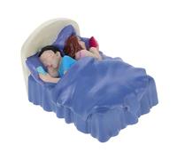 CORHAD Miniature Couple Sculpture Bed Ornament with Smartphones Realistic Resin Micro Landscape Decoration for Home Bedroom Educational Tool for Relationship Building and Imaginative Play