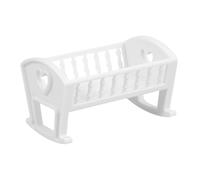 CORHAD Miniature Doll Crib Model White Mini House Furniture Decoration for Dollhouse Photo Props Classical Style Realistic Shape and Reusable Adornment