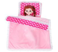 CORHAD Miniature Dollhouse Bedding Set 3pcs Plush Fabric Crib Sheets Blanket Pillow for Dollhouse Bedroom Accessories