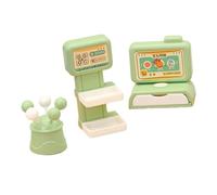 CORHAD Miniature Plastic Cash Register Model for Dollhouse Pretend Play Shopping Till with Scanner Realistic Scale Furniture Prop for Supermarket Role Play and Learning Development