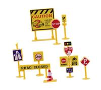 CORHAD Miniature Traffic Barricades Plastic Roadblock for School Teaching Aids Bright Traffic Scene Model Educational Safety Awareness