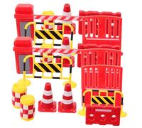 CORHAD Miniature Traffic Signs Educational Playset for Realistic Road Simulation with Barriers Cones and Fences Teaching Aid for Learn Traffic Rules and Enhance Creativity
