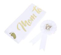 CORHAD Mom to Be Sash and Dad to Be Badge Pin for Shower Decoration, Eye-catching Satin Sash with Tinplate Badge, Comfortable and Unique Design for Special Occasions