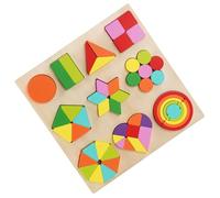 CORHAD Montessori Style Rainbow Wooden Building Blocks Educational Puzzle for Premium Geometric Shape Sorting to Develop Creativity Color and Recognition Skills