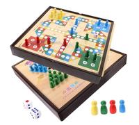 CORHAD Multi-use Wooden Chess Portable Board Game for Adults Educational Party Travel Enhances Logic Imagination and Intelligence Skills