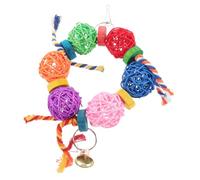 CORHAD Multicolored Wooden Parakeet Chewing for Birds Safe Parrot Shredding Hanging Entertaining Foraging Activity Accessory for Budgies Cockatiels and Parrots