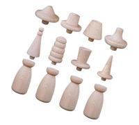 CORHAD Natural Unpainted Wooden Peg Dolls with Hat Styles and Doll Bodies for Creative Painting Home Desk Decoration Craft