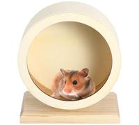 CORHAD Non Run Disc Exercise Wheel Beige Colour Wooden for Encourages Healthy Exercise Trains Toes and Nails Small Animals and Hamsters for Small Pets