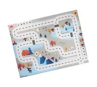 CORHAD Nordic Blue White Crawling Mat with Traffic Road Design Soft Splicing Play Mat for Floor Portable Educational Activity Rug for Home and Outdoor Use