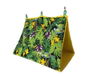 CORHAD Parrot Hanging Hammock Summer Sunshade Tropical Rainforest Printed Cloth Pet Hanging Bed Secure Comfortable Spot for Small Pets to Sleep and Rest Suitable for Door and Windows