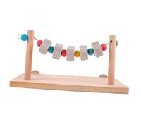 CORHAD Parrot Stand Cage Perch with Wooden Platform and Lava Chew Block, Bird Training Swing and Hamster Climbing Toy for Cage Birds and Small Pets