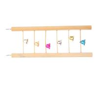 CORHAD Parrot Wooden Climbing Ladder with Bells 9.84 Inch Hanging Ladder for Bird Cage Training and Beak Conditioning