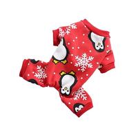 CORHAD PET Christmas Pajamas Four-legged Penguin Jumpsuit for Small Dogs Cats Party Clothes Size L