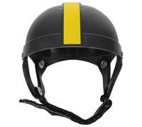 CORHAD Pet Helmet for Small Dogs and Cats, Adjustable Motorcycle Safety Hard Hat Ear Holes and Inner Liner, Outdoor Riding Dog Helmet Strap, Size M Black and Yellow
