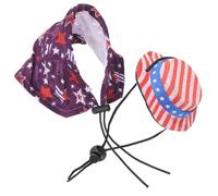 CORHAD Pet Independence Day Costume Set for Small Pets - Adjustable Star Ribbon Hat and Star Cape - Mini Hamster, Lizard, Chinchilla Cloak and Headwear for Outdoor Use