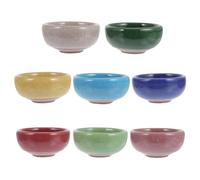 CORHAD Plant with Practical Decorative Planter Indoor Garden and 8pcs Ceramic Small Pots Ice Crack Design Succulent for Succulents and Herbs