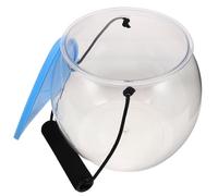 CORHAD Plastic Fish Bowl with Lid and Handle, Portable Micro Landscape Aquarium Bucket for Crabbing, Fishing Bait, and Outdoor Beach Use