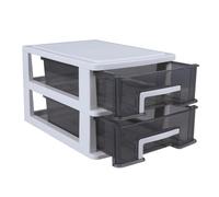 CORHAD Plastic Storage Drawers Desktop Organizer with Double-layer Multi-deck Drawer Design Pp Material Storage Box for Living Room and Study Room