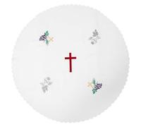 CORHAD Polyester Communion Tablecloth for Church Service and Religious Event, Dustproof and Wrinkle-resistant White Altar Table Cover with Embroidered Cutlery Design